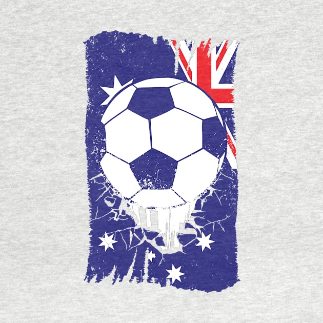 Vintage Aussie Flag with Football // Retro Australia Soccer by SLAG_Creative